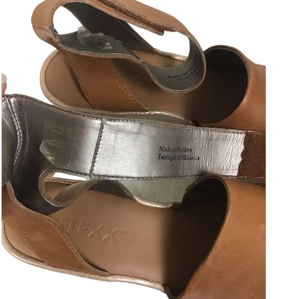 The Flexx Big Enough Leather Ankle Strap Heeled Sandals Size 10 Lug Sole - Picture 9 of 9